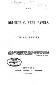 Cover of: The Orpheus C. Kerr Papers by Robert Henry Newell