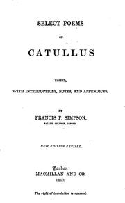 Cover of: Select Poems of Catullus by Gaius Valerius Catullus