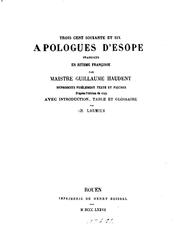 Cover of: Trois cent soixante et six apologues d'Esope