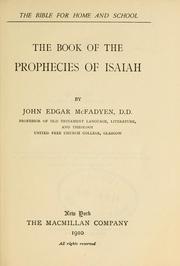 Cover of: The book of the prophecies of Isaiah.