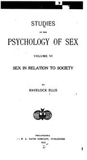 Cover of: Studies in the Psychology of Sex, Vol. VI by Havelock Ellis