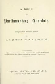 Cover of: book of parliamentary anecdote.