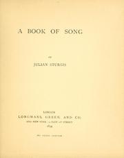 Cover of: A book of song.