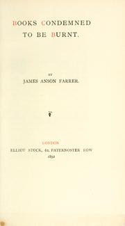 Books condemned to be burnt by James Anson Farrer
