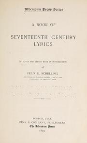 Cover of: A book of seventeenth century lyrics