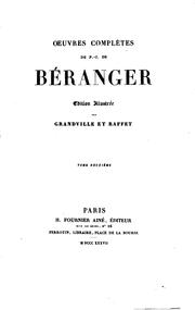 Cover of: Oeuvres Completes de P.-J. De Beranger