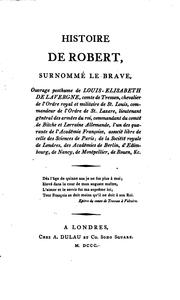 Cover of: Histoire de Robert, surnommé le Brave