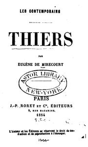 Cover of: Thiers