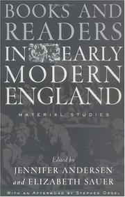 Cover of: Books and Readers in Early Modern England: Material Studies (Material Texts)
