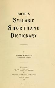 Cover of: Boyd's syllabic shorthand dictionary.