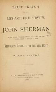 Cover of: Brief sketch of the life and public services ofJohn Sherman
