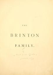 Cover of: The Brinton family.