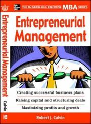 Cover of: Entrepreneurial Management (The Mcgraw-Hill Executive Mba Series) by Robert J. Calvin