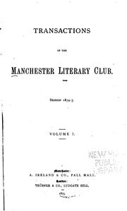 Cover of: Papers of the Manchester Literary Club by Manchester Literary Club (Manchester , England), Manchester Literary Club