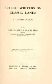 Cover of: British writers on classic lands: a literary sketch