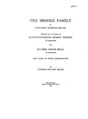 Cover of: The Brooke Family of Whitchurch, Hampshire, England: Together with an Account of Acting-governor ... by Thomas Willing Balch