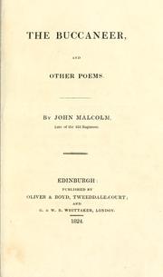 Cover of: The buccaneer and other poems. by Sir John Malcolm