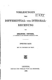 Cover of: Vorlesungen über Differential- und Integralrechnung by Emanuel Czuber