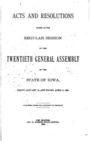 Cover of: Acts and Joint Resolutions by Iowa, Iowa