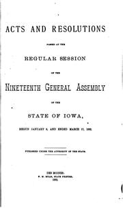 Cover of: Acts and Joint Resolutions by Iowa, Iowa