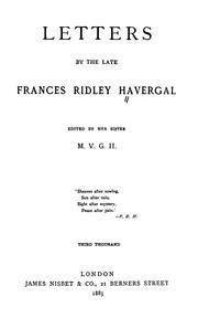 Cover of: Letters by the Late Frances Ridley Havergal
