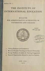Cover of: Bulletin for adminstrative authorities of universities and colleges