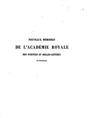 Cover of: Mémoires de l'Académie royale des sciences: des lettres et des beaux-arts de Belgique. Tome Ier ...