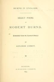 Cover of: Burns in English. | Robert Burns