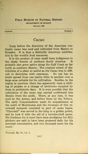 Cover of: Cacao. by B. E. Dahlgren