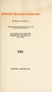 Cover of: Byron's malach hamoves.