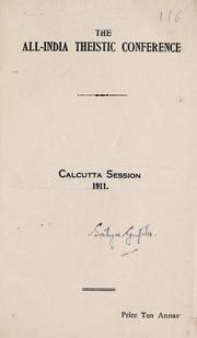 Cover of: Calcutta session, 1911. | All-India Theistic Conference