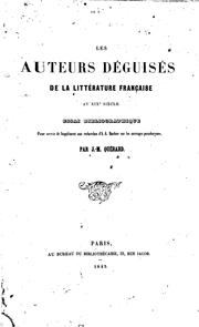 Cover of: Les auteurs déguisés de la littérature française au XIXe siècle: Essai bibliographique pour ...