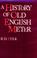 Cover of: A history of Old English meter