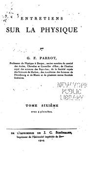 Cover of: Entretiens sur la physique