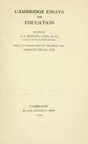 Cover of: Cambridge essays on education