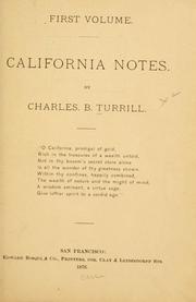Cover of: California notes by Charles B. Turrill
