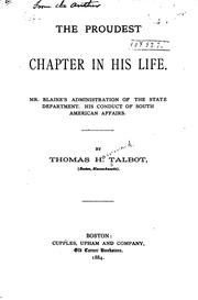 Cover of: The proudest chapter in his life by Thomas H. Talbot