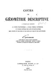 Cover of: Cours de géométrie descriptive ...