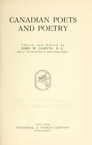 Cover of: Canadian poets and poetry by John William Garvin