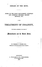 Cover of: Disease of the Mind: Notes on the Early Management, European and American ...