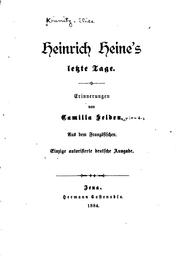 Cover of: Heinrich Heine's letzte Tage: Erinnerungen by Elise Krinitz