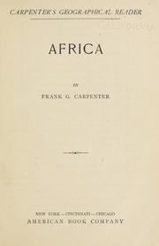 Cover of: Carpenter's geographical reader by Frank G. Carpenter, Frank G. Carpenter