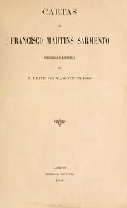 Cover of: Cartas de Francisco Martins Sarmento by J. Leite de Vasconcellos