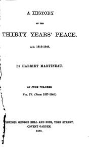 Cover of: A History of the Thirty Years' Peace, A.D. 1816-1846 by Harriet Martineau