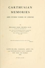 Cover of: Carthusian memories and other verses of leisure