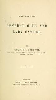 Cover of: case of General Ople and Lady Camper.