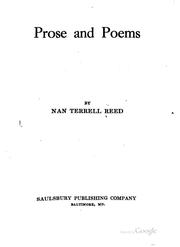 Cover of: Prose and Poems by Nan Terrell Reed