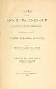 Cover of: Cases on the law of partnership: including limited partnerships.