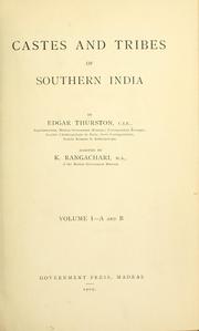 Cover of: Castes and tribes of southern India.: Assisted by K. Rangachari
