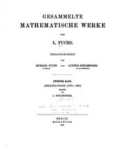 Cover of: Gesammelte mathematische Werke